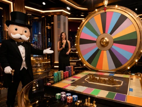 Monopoly Live: tabuleiro bônus, roda ao vivo e Mr. Monopoly